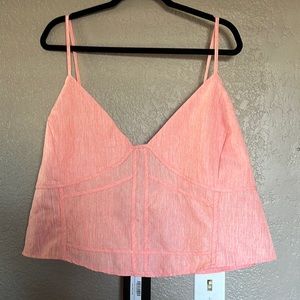 Coral Seam Detail Cropped Cami
